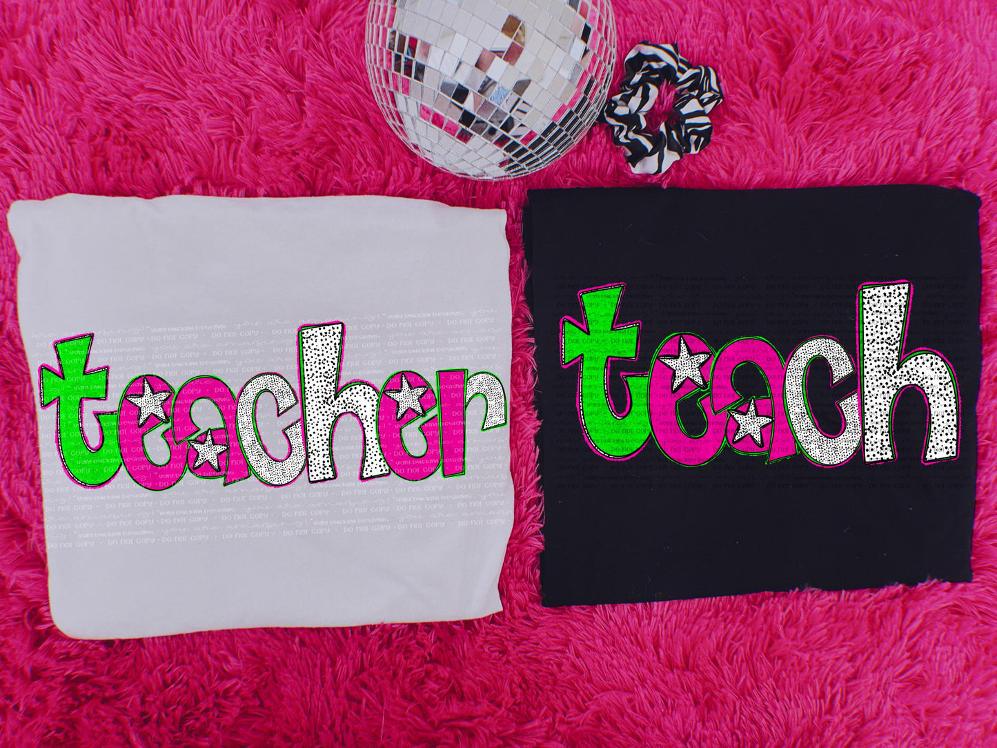Teacher PNG Faux Embroidery Digital Design School Sublimation Design