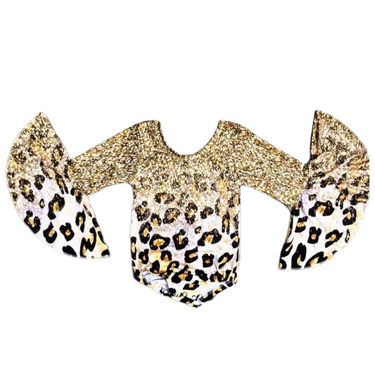 Sparkly Leopard Bell Sleeve Leo