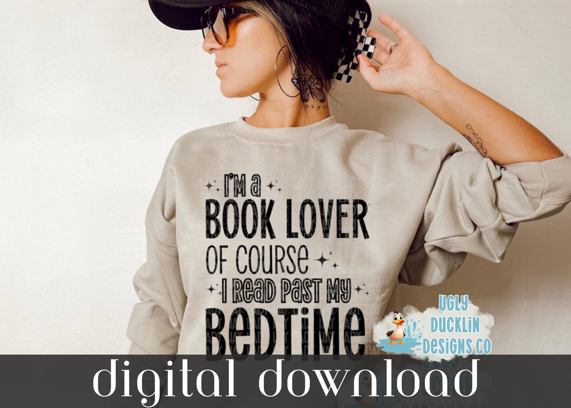 I’m a Book Lover PNG, Read Past My Bedtime, Digital Download