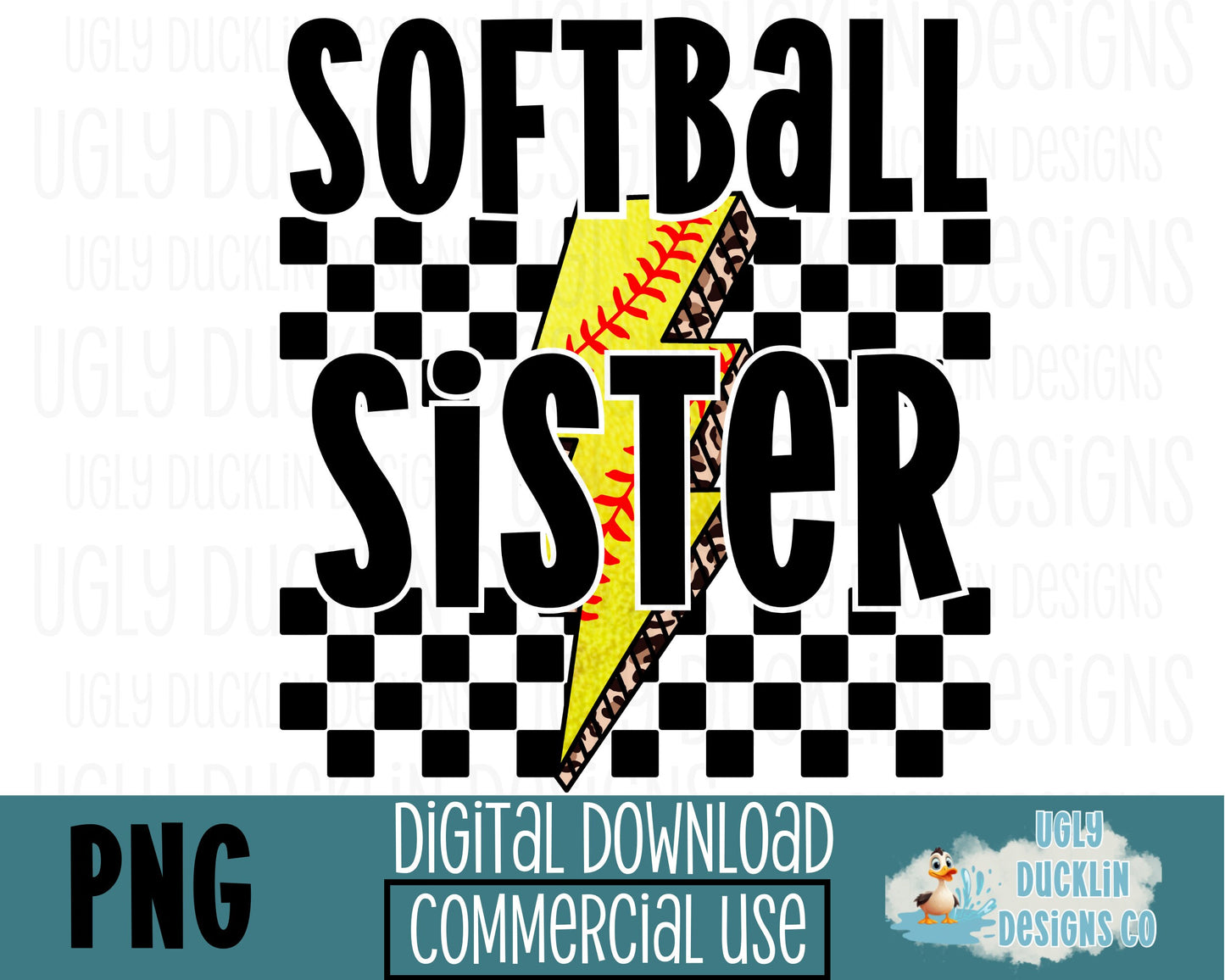 Softball Sister PNG Softball Digital Download Ball Sublimation