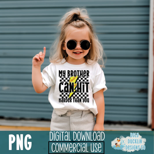 Brother Softball PNG Softball Digital Download Softball Sister Sublimation