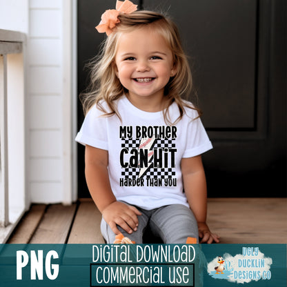 Brother Baseball PNG Baseball Digital Download Baseball Sister Sublimation