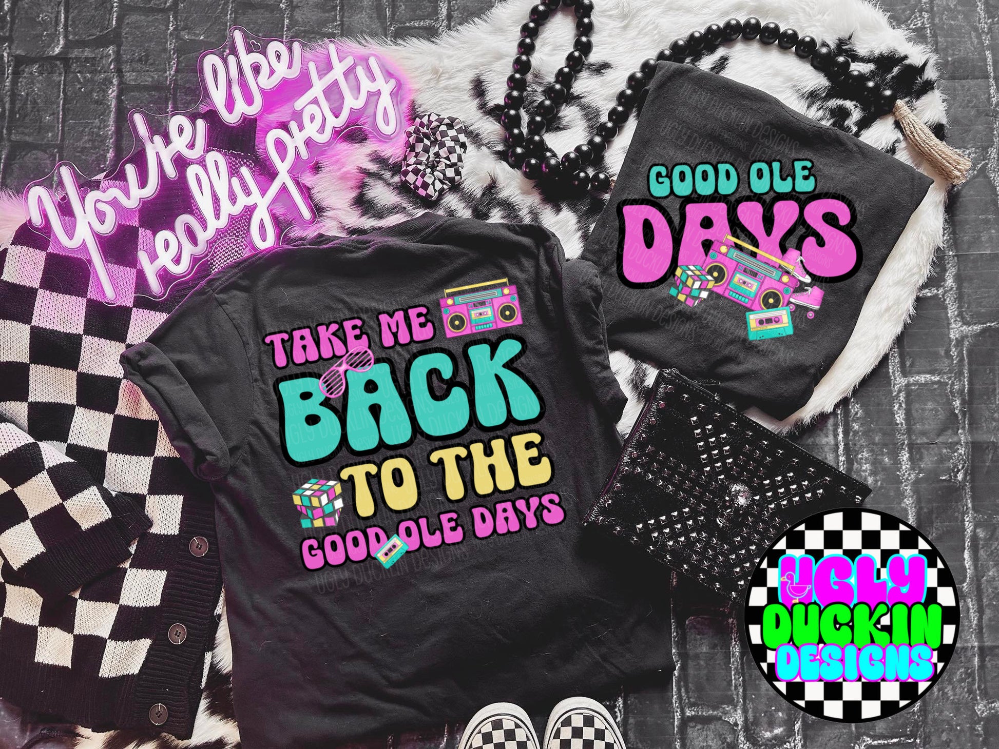 90s PNG Take Me Back Digital Design Good Days Sublimation Design