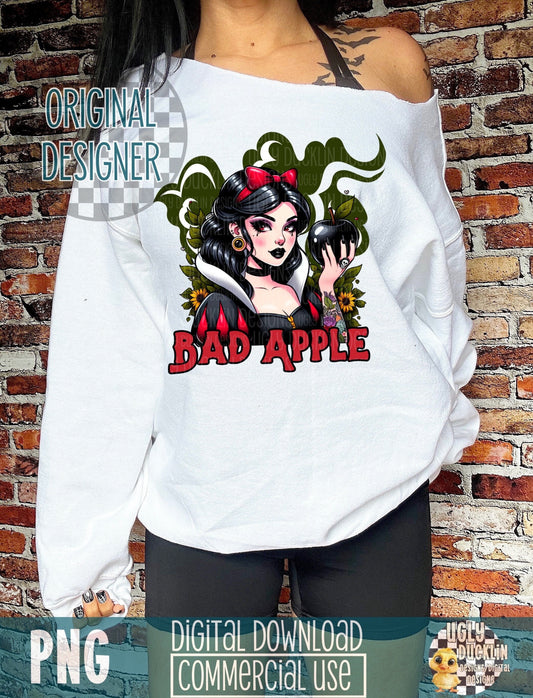 Snarky PNG Bad Apple Digital Design Alternative Sublimation Design