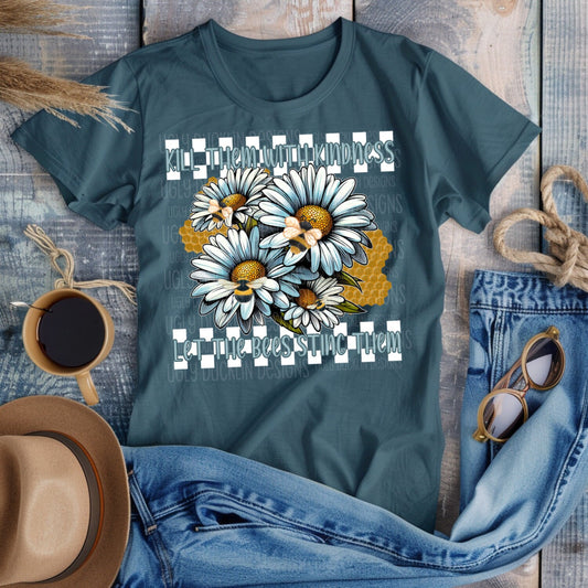 Kill Them With Kindness PNG Bee Digital Download Boho Sublimation