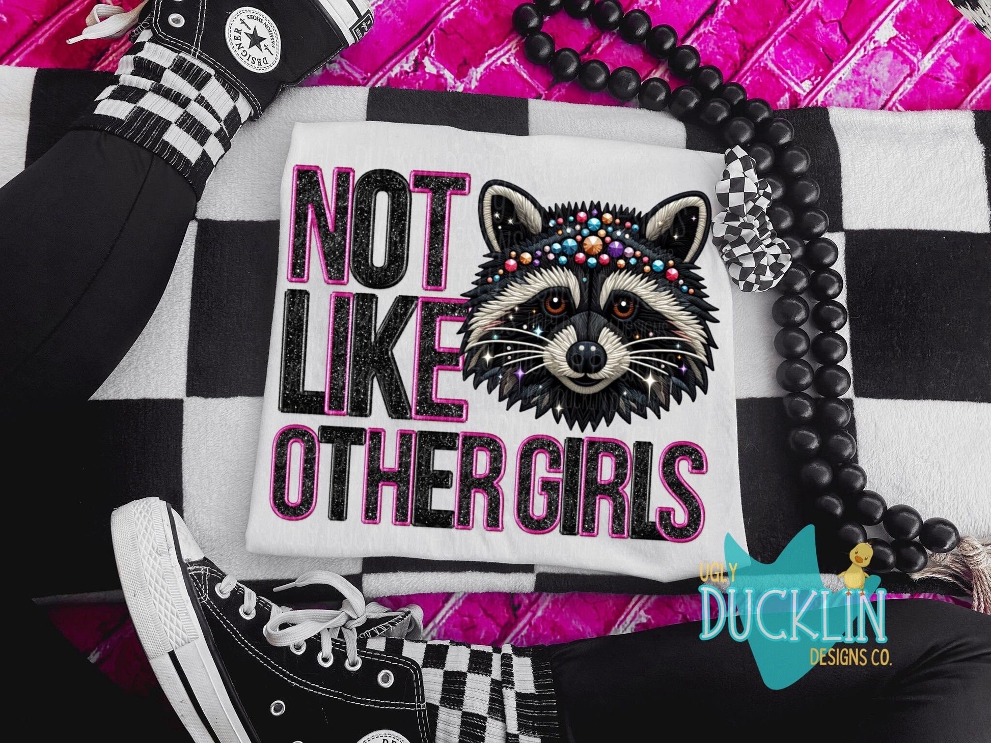 Not Like Other Girls PNG Faux Embroidery Digital Design Girls Sublimation Design