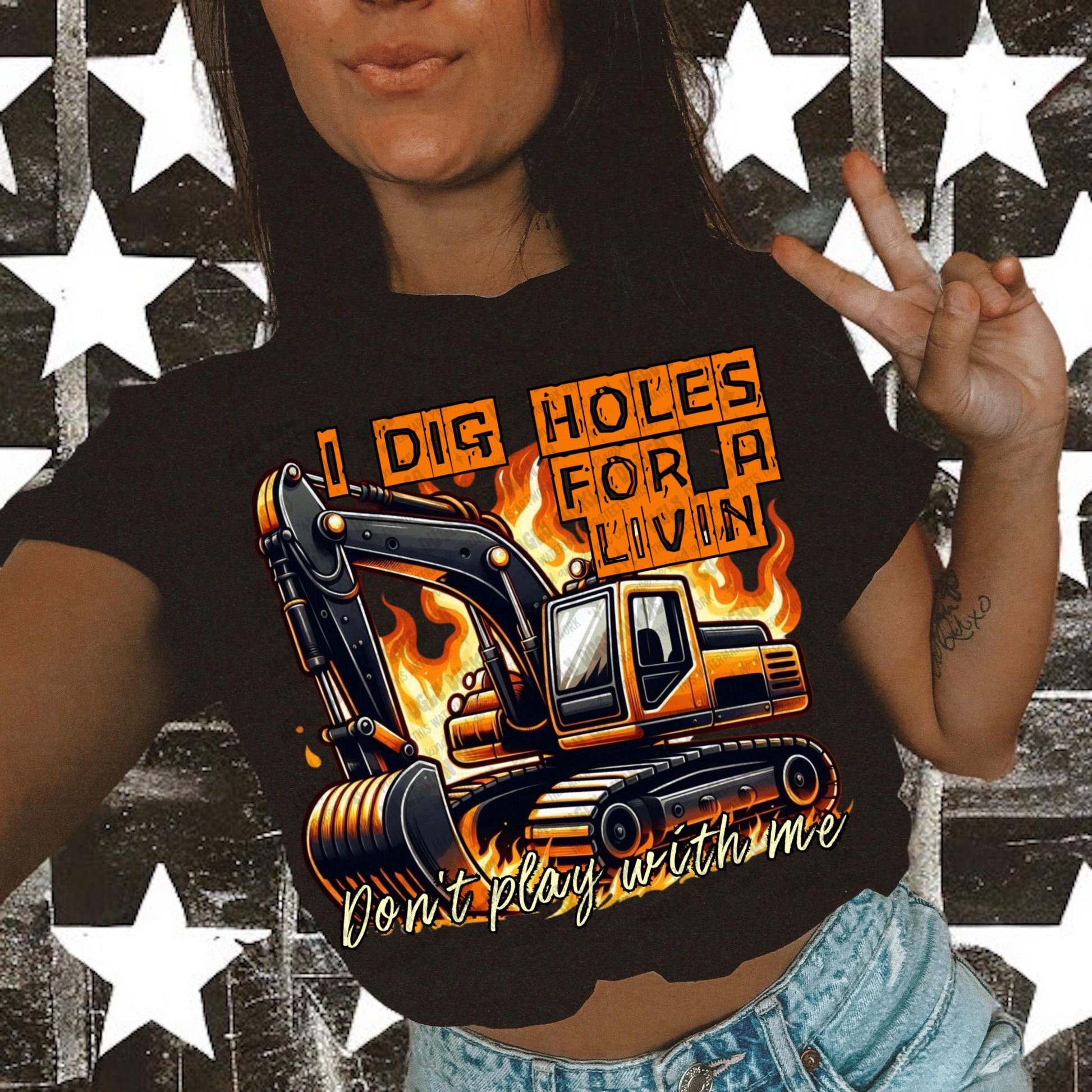 Heavy Equipment Operator png Blue Collar Digital Design Excavator Sublimation Design