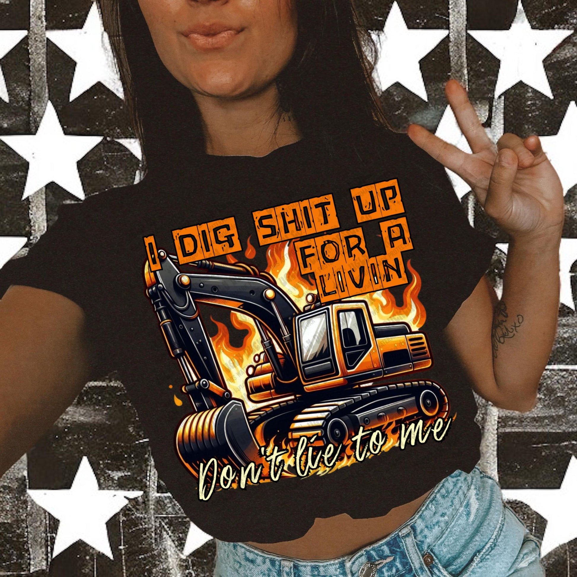 Heavy Equipment Operator png Blue Collar Digital Design Excavator Sublimation Design